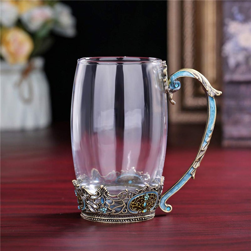 Mooduuty Tea Cup Coffee Mug Cups, Classical Glass Tea Cup, Unique Personalized Birthday Present Ideas for Women Grandma Mom Teachers Hot Beverages 13OZ - Image 3